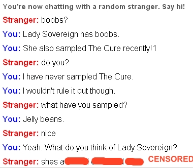 lady sovereign provokes rudey mouth Lady Sovereign samples The Cure: The Omegle verdict