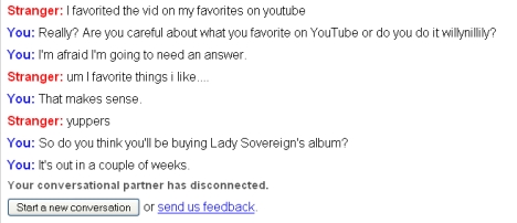 likes the video probably wont buy the album Lady Sovereign samples The Cure: The Omegle verdict